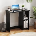 thumbnail image 2 of Costway 31.5" Small Computer Desk Home Office Study Writing Desk with 2 Compartments Black, 2 of 10