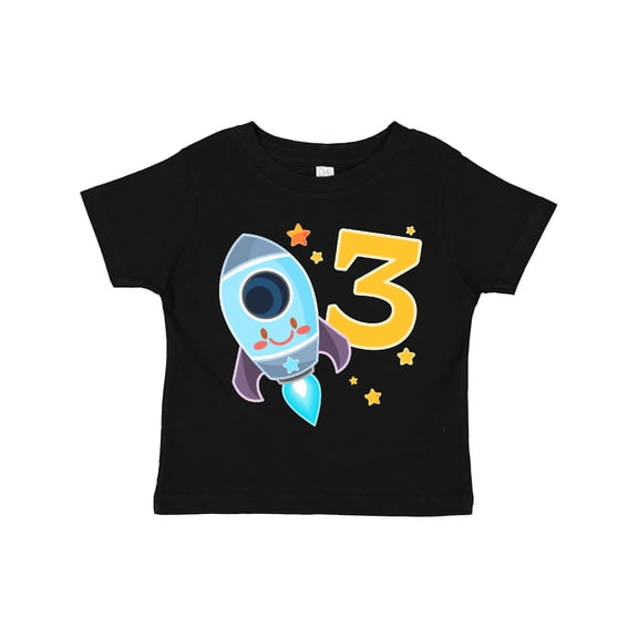 Inktastic Rocket Space Ship Happy Third Birthday Boys or Girls Toddler T-Shirt