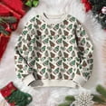 thumbnail image 4 of WQNVRNR Girls Christmas Knit Sweater Crewneck Long Sleeve Casual Comfortable Holiday Cute Pullover Tops Multicolor 5T, 4 of 9