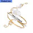 thumbnail image 3 of Floral Statement Bangle Arm Open Wrap Design With Sculpted Flower Motifs Ornamental Beads For Picture Ready Wear, 3 of 9
