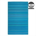 thumbnail image 4 of FH Home Outdoor Rug - Waterproof, Fade Resistant, Crease-Free - Premium Recycled Plastic - Striped - Patio, Deck, Porch, Balcony - Havana - Turquoise - 5 x 8 ft, 4 of 8