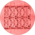 thumbnail image 1 of Ahgly Company Machine Washable Indoor Round Abstract Red Modern Area Rugs, 6' Round, 1 of 4