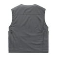 thumbnail image 3 of Lovzfmll Men's Lightweight Softshell Vest Windproof Sleeveless Jacket for Travel Hiking Solid Color Sports Work Casual Zipper Multi-Pocket Quick Drying Outdoor Jackets Gray 2XL, 3 of 7