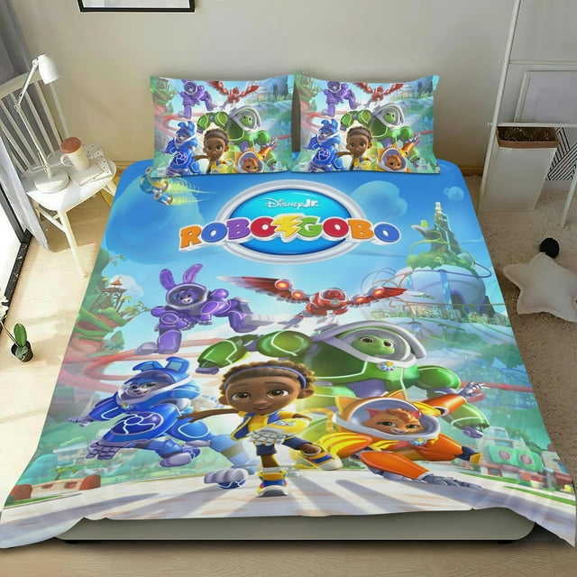 RoboGobo Conjunto de sábanas temático, trío de piezas, cómodo y amigable con la piel, diseño único, regalo de decoración para el hogar para familiares, amigos y fans,140cm *210cm