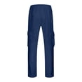 thumbnail image 3 of JTieacloth Mens Relaxed Fit Pants Cargo Sweatpants For Men Plus Size Drawstring Waist Joggers With Pockets Open Bottom Athletic Sweat Pants Blue, 3 of 4