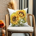 thumbnail image 5 of DaShan Sunflower Throw Pillow Covers 18x18 Set of 2,Rustic Farmhouse Linen Pillows Case for Bedroom Sofa Couch, 5 of 6