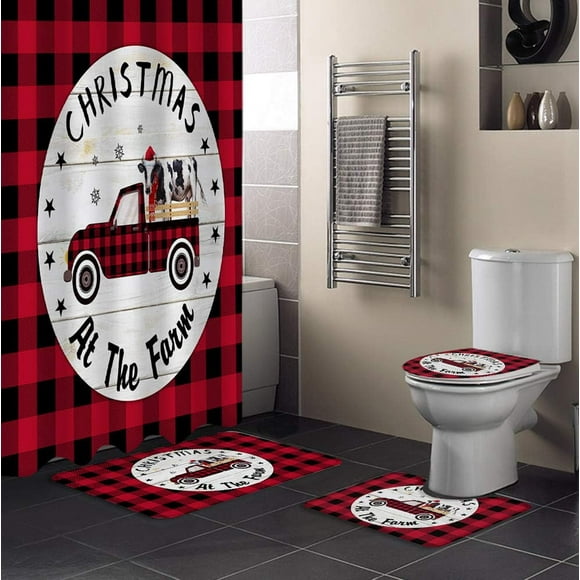 Buffalo Plaid Bathroom Rug