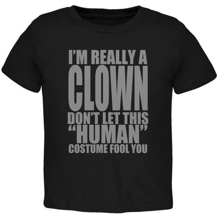 

Halloween Human Clown Costume Toddler T Shirt Black Toddler Size 5/6