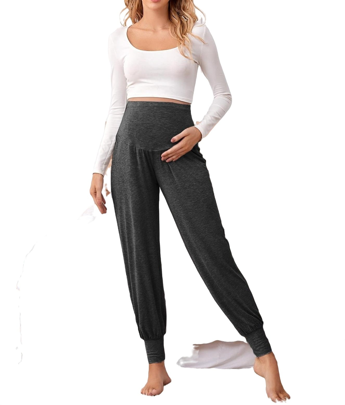 HDE Yoga Dress Pants for Women Straight Leg Pull On Pants with 8 Pockets  Navy Blue - XL Short