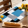 thumbnail image 3 of Placemats Set of 4, Abstract Geometric Place Mats Mid Century Blue Tablemats Washable Placemat Table Decoration for Kitchen Table Dinner Party Home Decor Indoor Outdoor 13x19 Inch, 3 of 9