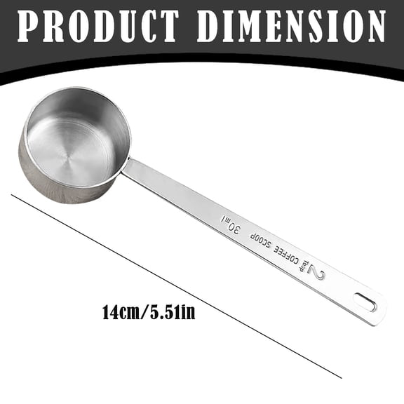 Coffee Measuring Scoop Spoons, Stainless Steel Coffee Scoop, Accurate Kitchen Scoop for Coffee Milk Powder Spices, Standardized Capacity, Dishwasher Safe