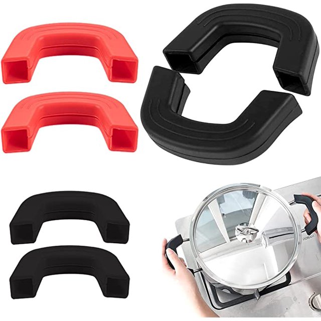 Soporte para mango de olla, pares Soporte duradero de silicona resistente a altas temperaturas Soporte para mangas Soporte para sartenes Bandejas para horno JAMW Sencillez