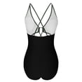 thumbnail image 7 of Ecqkame Women's One Piece Tankini Swimsuits Tummy Control Hollowed Out Ring Linked Bathing Suit Lightweight Vacation Swimwear with Chest Pad Multicolor XL, 7 of 7