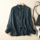 thumbnail image 2 of Blusa de manga larga con botones para mujer: camisa informal con cuello vuelto para llevar a diario en primavera/verano, 2 of 8