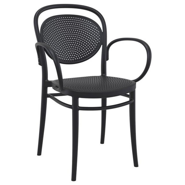 Compamia ISP258-BLA 17.3 in. Marcel XL Resin Outdoor Arm Chair, Black