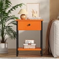thumbnail image 4 of VECELO Nightstands Set of 2, Industrial End Table with 1-Drawer & Storage Shelf, Small Bedside Table Organizer for Small Space, Side Table for Bedroom Living Room, Orange, 4 of 9