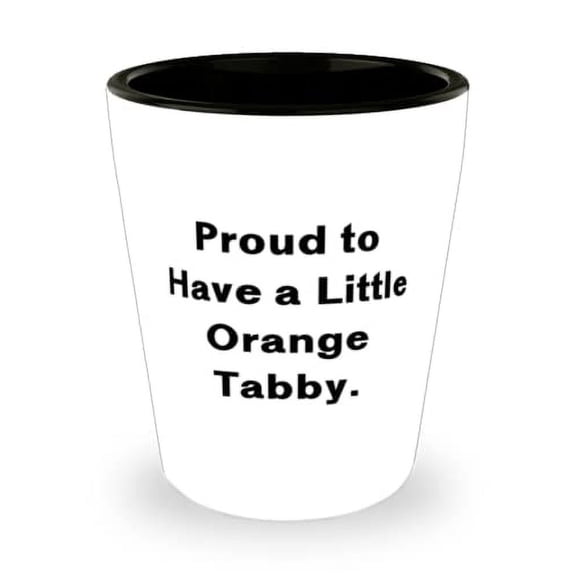 New Orange Tabby Cat Gifts, Proud to Have a Little Orange Tabby, Inspire Shot Glass For Cat Lovers From Friends