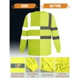thumbnail image 4 of FEOYA Mens Reflective Top Hi Vis Shirt Long Sleeve Reflective Workwear Breathable Safety Pullover for Work Warehouse Construction Handling L, 4 of 7