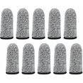 thumbnail image 1 of Paquete de 10 protectores de dedos reutilizables resistentes a cortes, para trabajos de cocina y tallado (gris), 1 of 5