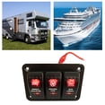 thumbnail image 5 of Labymos 3 Gang Car Boat RV Marine Panneau de Commutation Panneau de Commutation à Bascule avec LED Bleu, 5 of 5