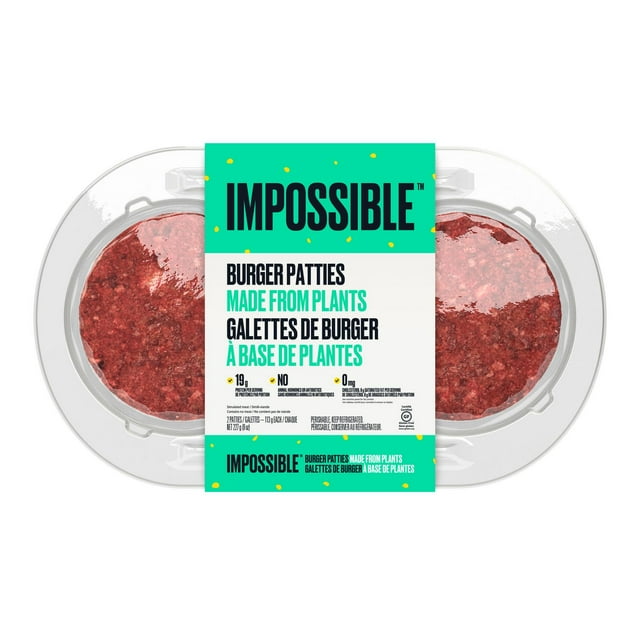 Impossible Burger Patties 226g, Impossible Burger Patties Made from Plants 226g