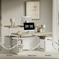 thumbnail image 7 of ModernMate 71" W One-Piece Electric Height Adjustable Standing Desk with Privacy Panel Charging Station, File Cabinet Storage For Home Office, 7 of 7