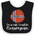 thumbnail image 3 of Inktastic I'm So Cute, I Must Be Norwegian Sunflower Norway Flag Boys or Girls Baby Bib, 3 of 4