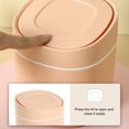 thumbnail image 3 of Frogued Mini Press Lid Wastebasket Garbage Bin Sundries Desktop Storage Box Trash Can (Pink), 3 of 13