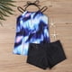 thumbnail image 1 of Trajes de baño Amzcrzy Tankini para mujer, trajes de baño, trajes de baño, bikini, estampado de moda para mujer, tirantes ajustables, conjuntos de bikini sin espalda, azul oscuro, XL, 1 of 4