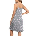 thumbnail image 4 of DreamFish Women's Sleepwear Nightgown Adjustable Spaghetti Strap Nightshirt Sleeveless Soft Loungewear with Ruffle Hem, 4 of 6