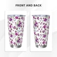 thumbnail image 3 of Lsque Violets Flowers Pattern 20oz Car Cup with Lid and Straw, Insulated Coffee Cup with Straw Topper, Spill Proof Travel Coffee Mug, Stainless Steel Tumble-Straw Three-piece Set, 3 of 8