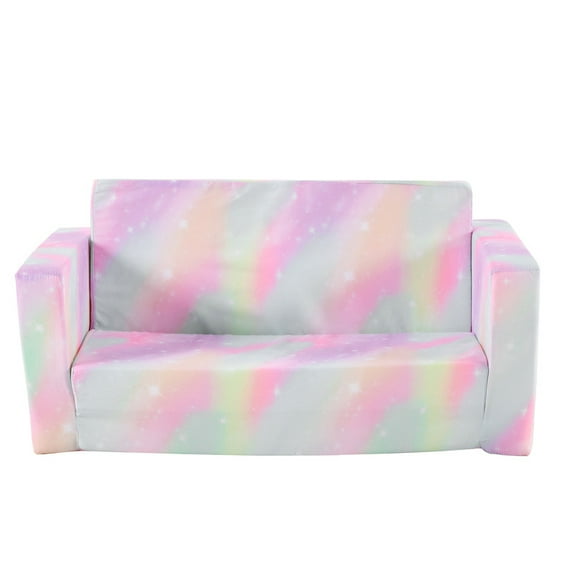 Sofa Bed for Kids, Chair and Floor Couch for Playroom, Folding Toddler Chair, Soft Plush Fold Out Kids Couch Sofa Glow in The Dark, Comfy Baby Recliner for Girls Boys