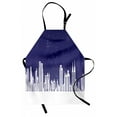 thumbnail image 1 of NYC Apron, Illustration of New York Skyline at Night Starry Sky United States Print, Unisex Kitchen Bib with Adjustable Neck for Cooking Gardening, Adult Size, Dark Indigo and White, by Ambesonne, 1 of 4