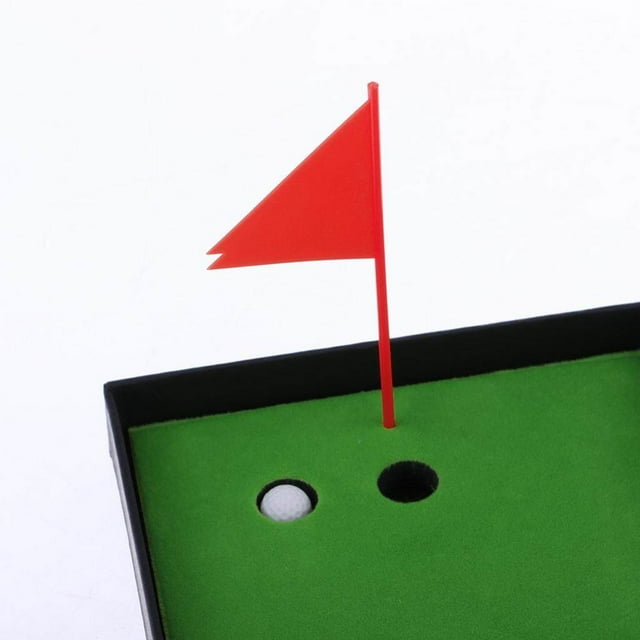 Baohd Golf Pen Set Mini Desktop Golf Game Putting Green Flag Ballpoint Pens Red