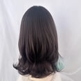 thumbnail image 3 of Women's long wavy synthetic wig, black-brown with pink/blue/green highlights - naturally thick, voluminous, and layered, suitable for everyday wear, parties, and cosplay - comfortable rose mesh cap t, 3 of 7
