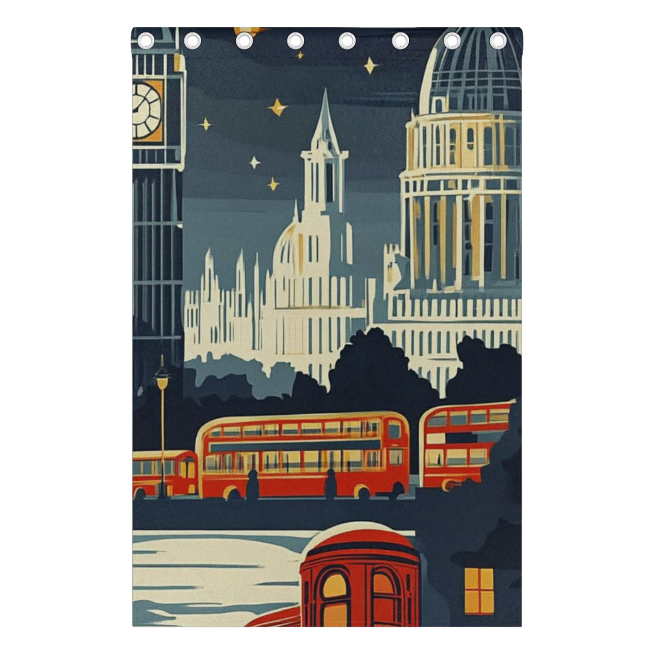 Abstract Style Scenery Blackout Curtains for Living Room Bedroom 55W x 72/84L Insulated Window Drapes 2 Panels