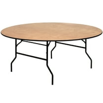 Flash Furniture Furman 6' Round All-Occasion Wood Folding Event Table, Natural/Black
