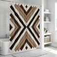 thumbnail image 5 of Polyester Fabric Brown Aztec Shower Curtain, Abstract Southwest Black Vintage Wood Grain Waterproof Bathtub Curtain Bathroom Decor Set with Hooks 72 x 84 Inches, 5 of 6