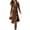 Coffee, variant on Womens Vintage Western Dresses, Suede V Neck Long Sleeve Button Ruffle Maxi Dress Asymmetrical Hem Dresses Dresses with Pockets Coffee S