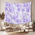thumbnail image 2 of Purple Flowers Tapestry for Bedroom Wall Hanging Tapestry, Watercolor Summer Botanical Floral Ceiling Backdrop Tapestries Poster Blanket Wall Decor for Teens Room Living Room Dorm 59" x 90", 2 of 8