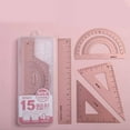 thumbnail image 1 of HUASHENG Triangular Ruler Set 4 Pieces Aluminum Alloy Ruler Metal Drafting Ruler Geometric Protractor For Students Draftsmen School, 1 of 1