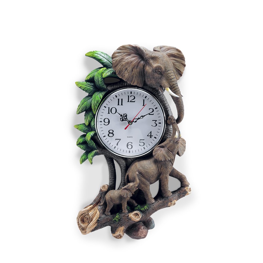 17.5" in 3D ELEPHANT WALL CLOCK