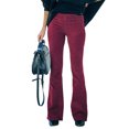 thumbnail image 3 of Txlixc Pantalones de mujer, cintura elástica, pantalones de campana de piernas anchas Txlixc  moda, 3 of 8