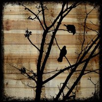 Marmont Hill "Upstairs Neighbor" by Vicki Butler Painting Print on Natural Pine Wood