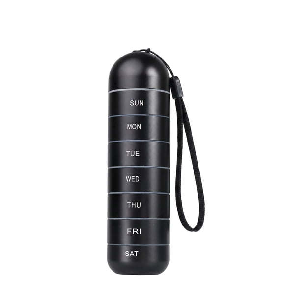 Pill Organizer Aluminum Alloy 7 Day Portable Waterproof Travel Pill Case For Daily Medication