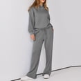 thumbnail image 3 of RYRJJ Lounge Sets For Women 2 Piece Outfits Pullover Hoodie Sweatshirt and Drawstring Wide Leg Sweatpant Sweatsuit Tracksuit(Dark Gray,XXL), 3 of 8