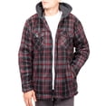 thumbnail image 3 of Visive Men's Sherpa-Lined Flannel Hoodie Jacket - Warm Zip-Up Layer for Cold Weather - Classic Fleece Plaid Pattern - Perfect for Hiking, Camping, & Everyday Winter Wear - Durable & Fashion-Forward, 3 of 6