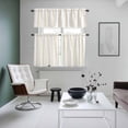 thumbnail image 4 of Cream Striped Kitchen Curtains Sets for Windows 36 Inch Length, Modern Farmhouse Cream White Stripes Rod Pocket Window Treatments Tier Curtains and Valances Set for Bedroom/Bathroom, 4 of 8