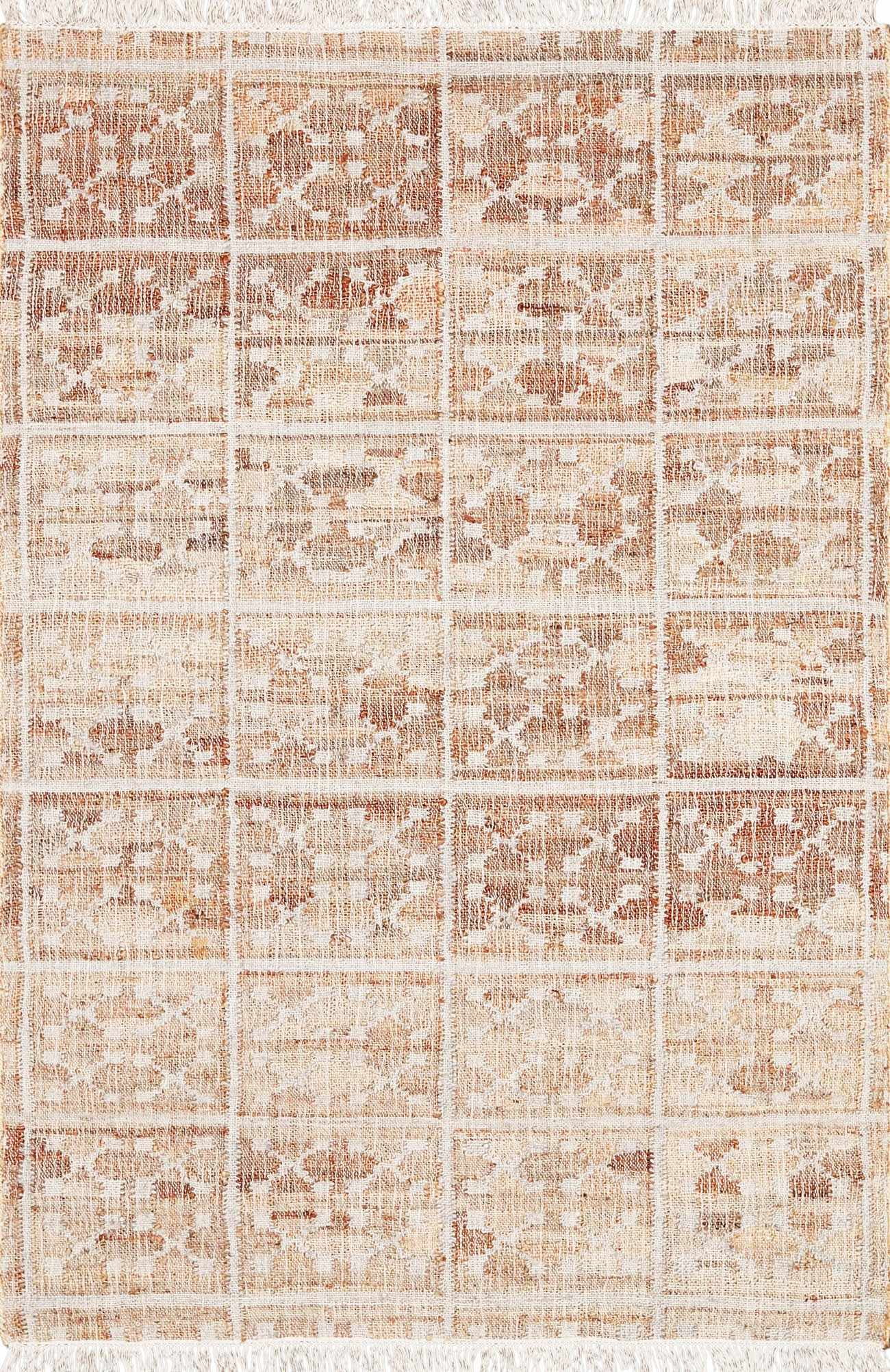 Hauteloom Rice Jute Living Room, Bedroom Area Rug - Natural Fiber - Beige, Gray - 8' x 10'