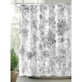 thumbnail image 2 of Gray Botanical Shower Curtain Set, Waterproof Shower Curtains for Bathroom, Watercolor Spring Floral Summer Washable Fabric Cloth Bath Curtain for Bathtub Decoration with Hooks 48x72 Inches, 2 of 6